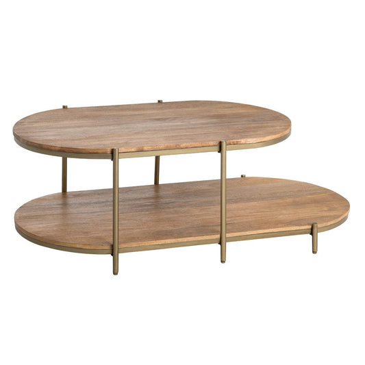 Crestview Collection - Rockwell Brown Solid Wood Oval Coffee Table / Cocktail Table - CVFNR4216 view 1