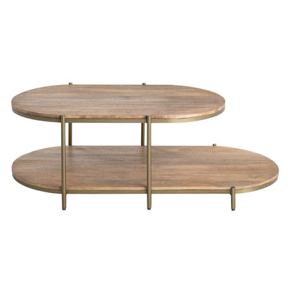 Crestview Collection - Rockwell Brown Solid Wood Oval Coffee Table / Cocktail Table - CVFNR4216 view 2