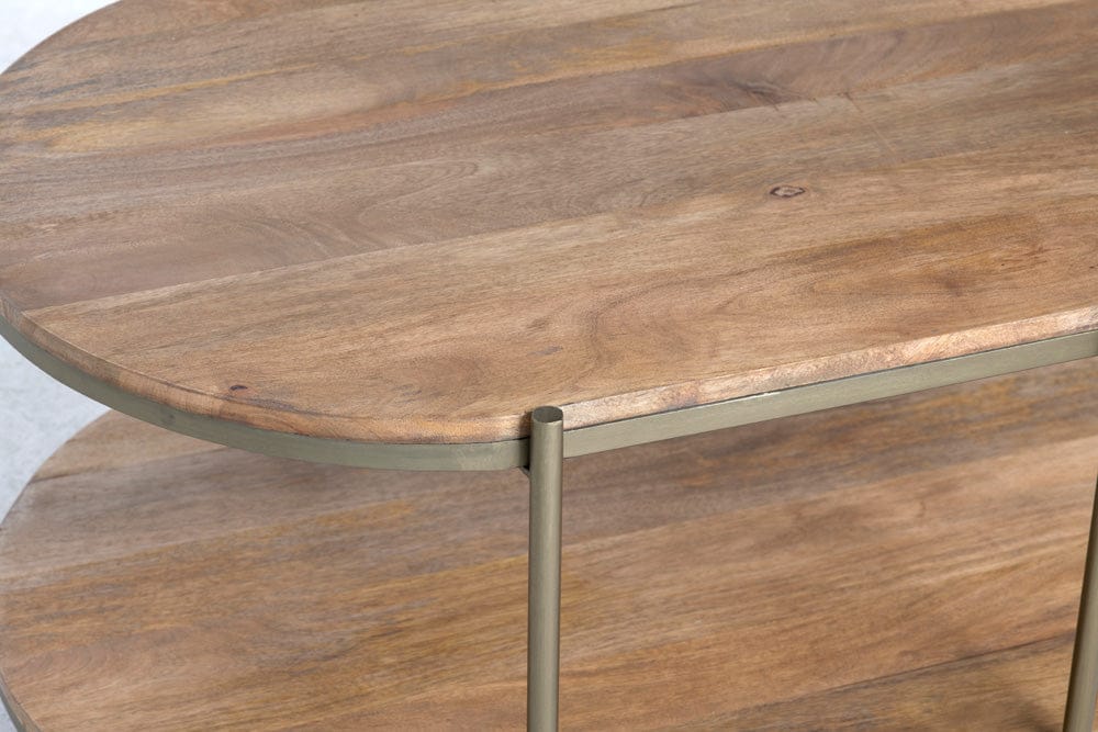 Crestview Collection - Rockwell Brown Solid Wood Oval Coffee Table / Cocktail Table - CVFNR4216 view 3