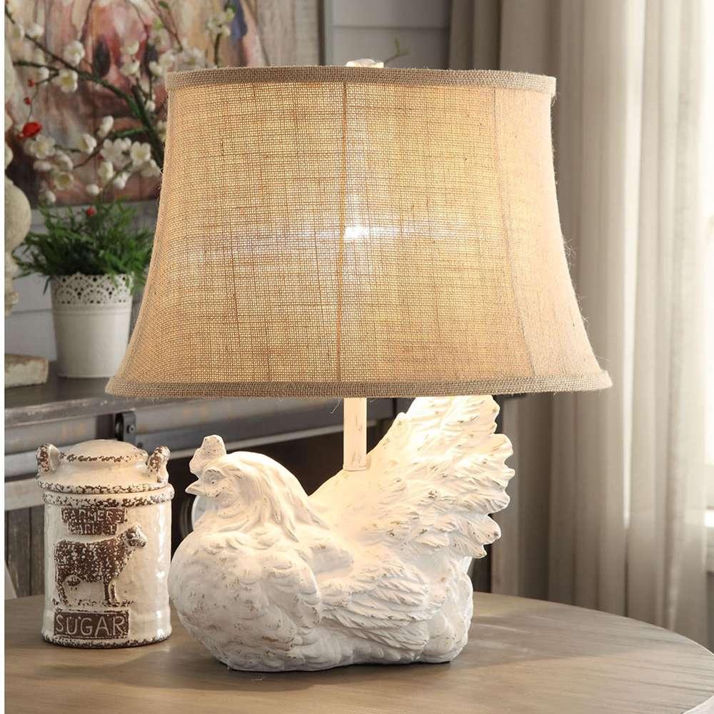 Crestview Collection - Rooster Table Lamp Burlap Shade (Set of 2) - CVAVP894 veiw 2