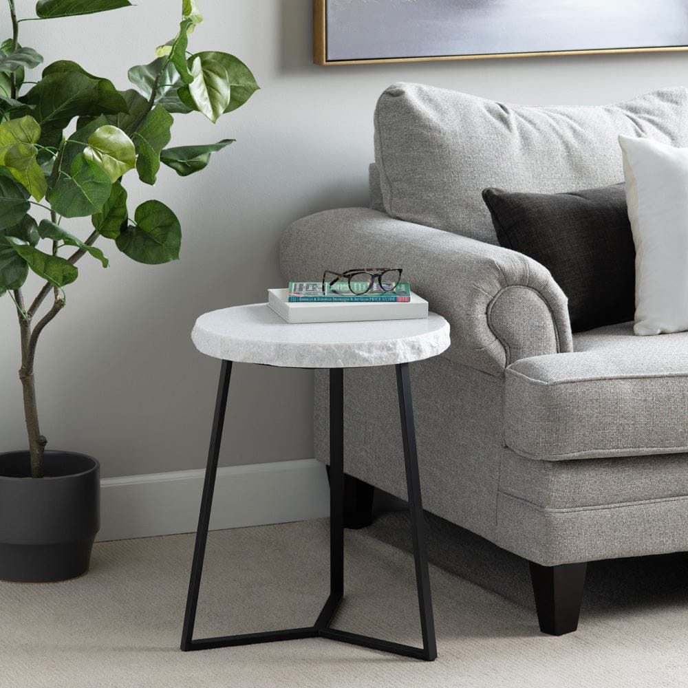 Crestview Collection - Round Black Marble Accent End Table - CVFNR4810 view 4