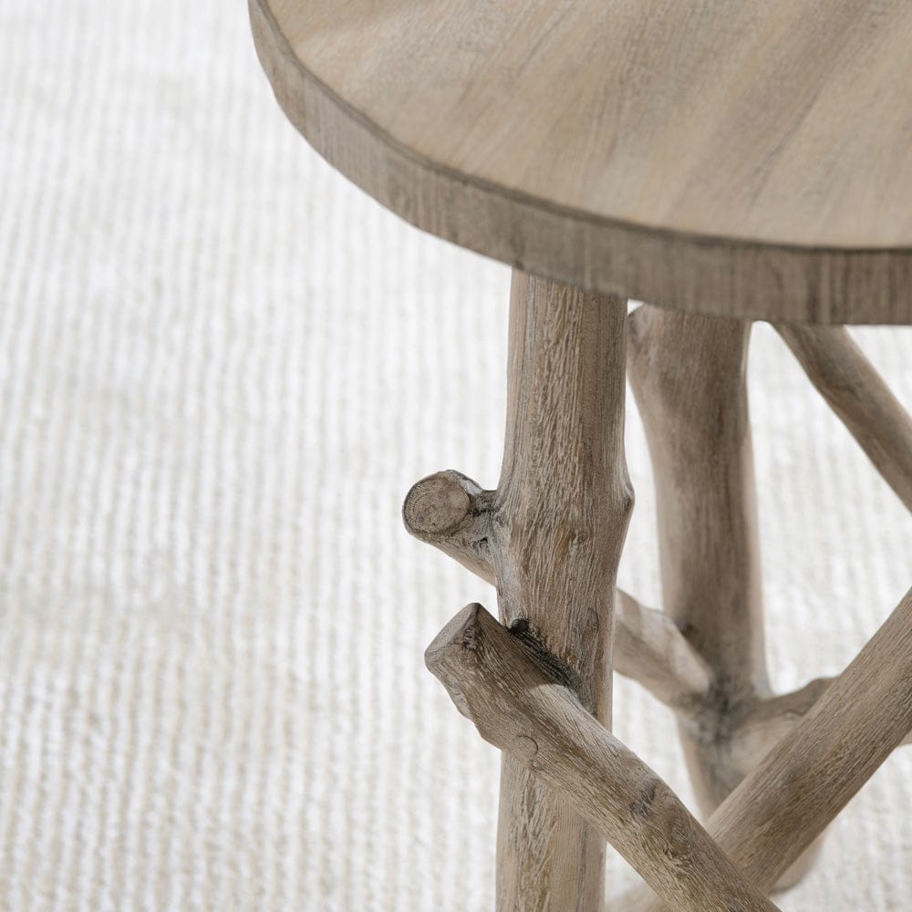 Crestview Collection - Round Brown Solid Wood Accent End Table - CVFDR1324 view 3
