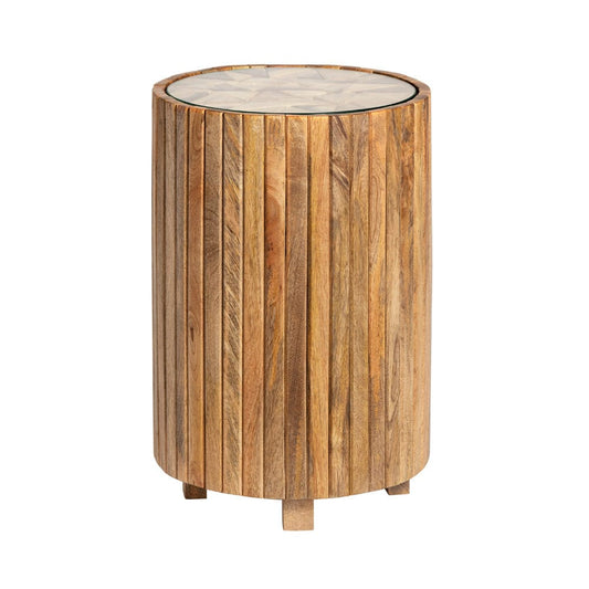 Crestview Collection - Round Brown Solid Wood Accent End Table - CVFNR4229 view 1