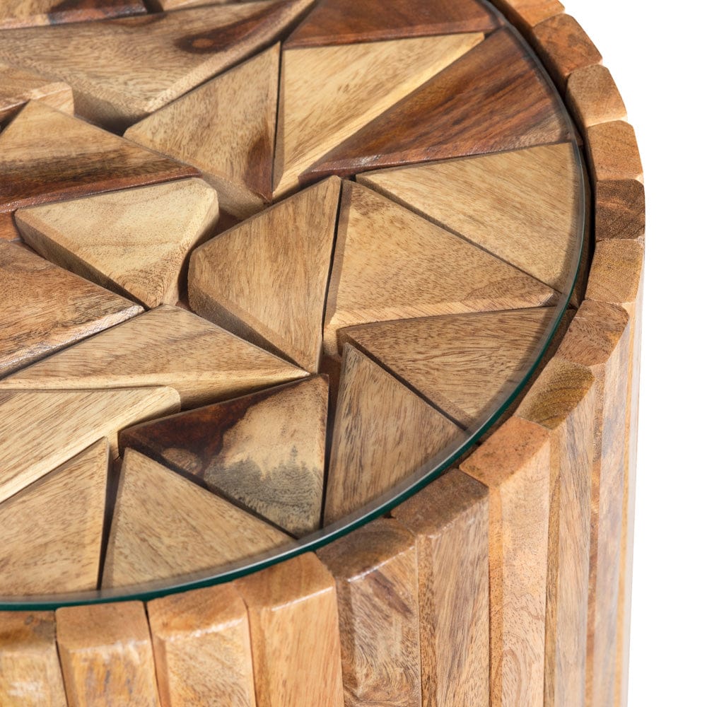 Crestview Collection - Round Brown Solid Wood Accent End Table - CVFNR4229 view 2