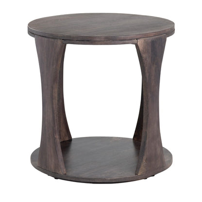 Crestview Collection - Round Brown Solid Wood Accent End Table - CVFNR4268 view 2