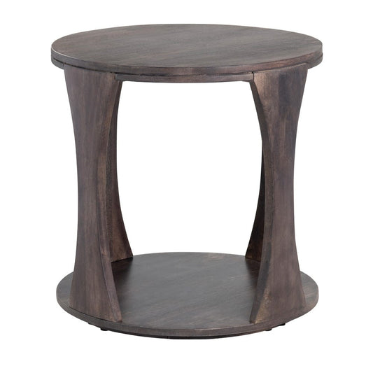 Crestview Collection - Round Brown Solid Wood Accent End Table - CVFNR4268 view 2