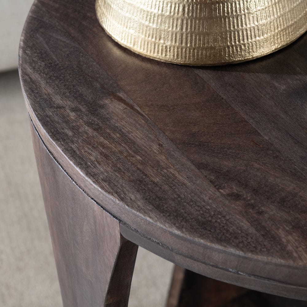Crestview Collection - Round Brown Solid Wood Accent End Table - CVFNR4268 view 4