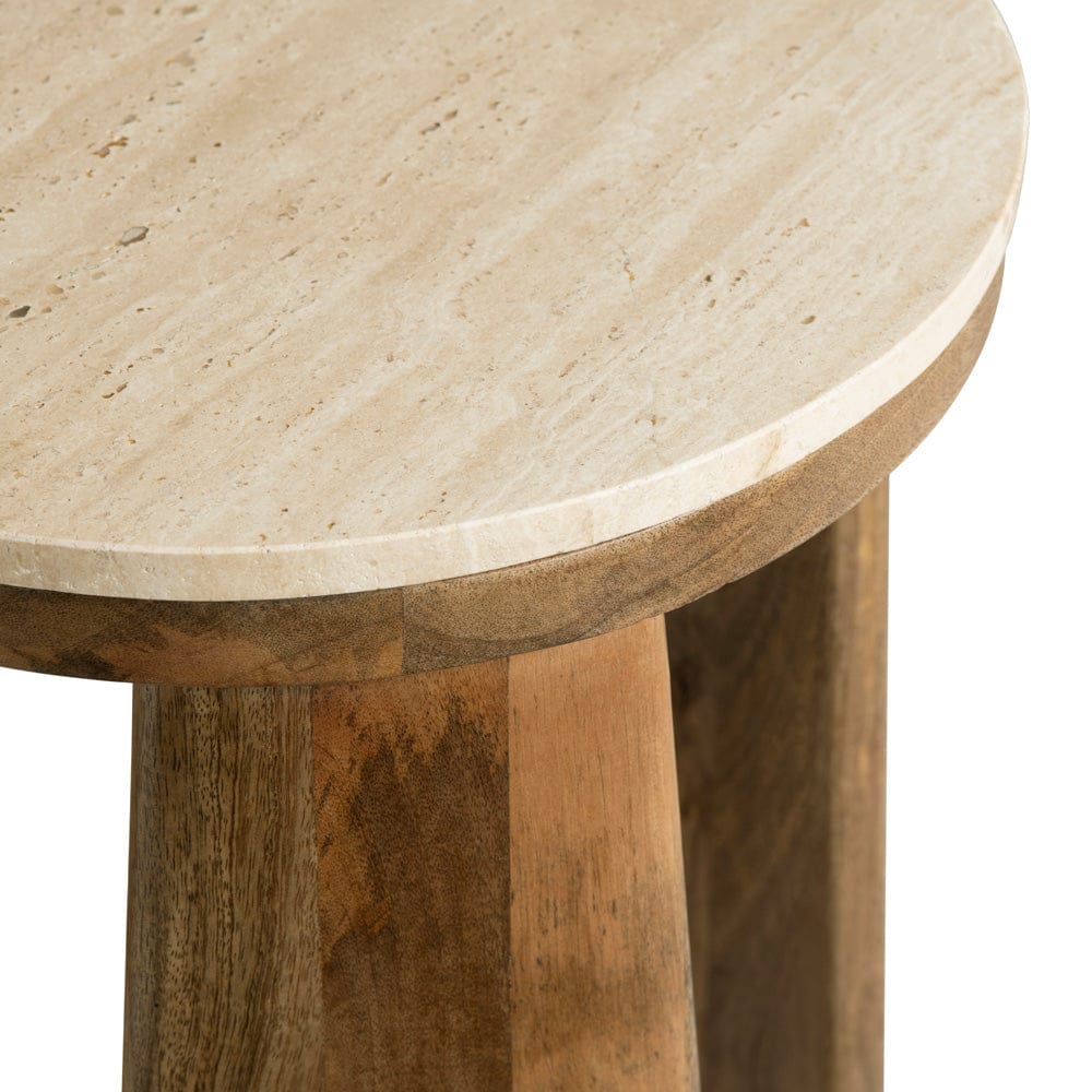 Crestview Collection - Round Brown Solid Wood Accent End Table - CVFNR4811 view 2