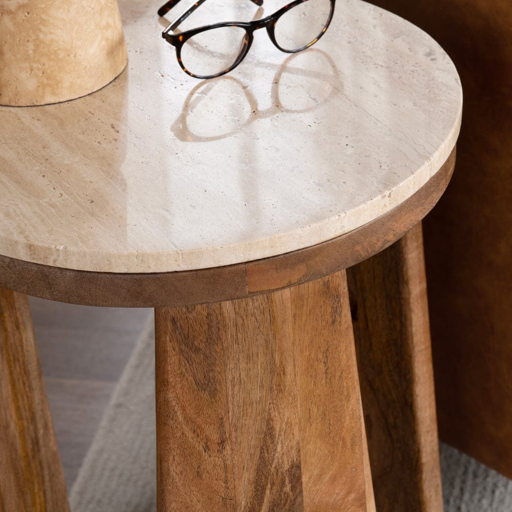 Crestview Collection - Round Brown Solid Wood Accent End Table - CVFNR4811 view 3