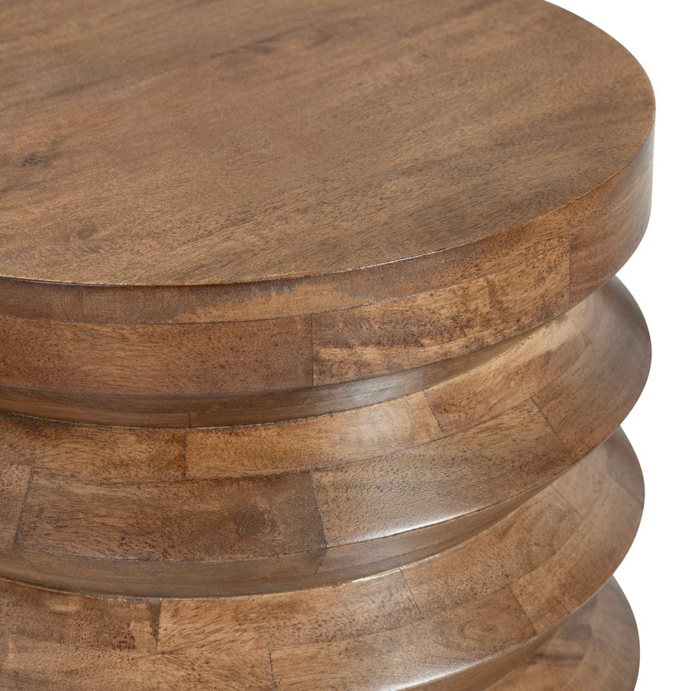 Crestview Collection - Round Brown Solid Wood Accent End Table - CVFNR4829 view 2