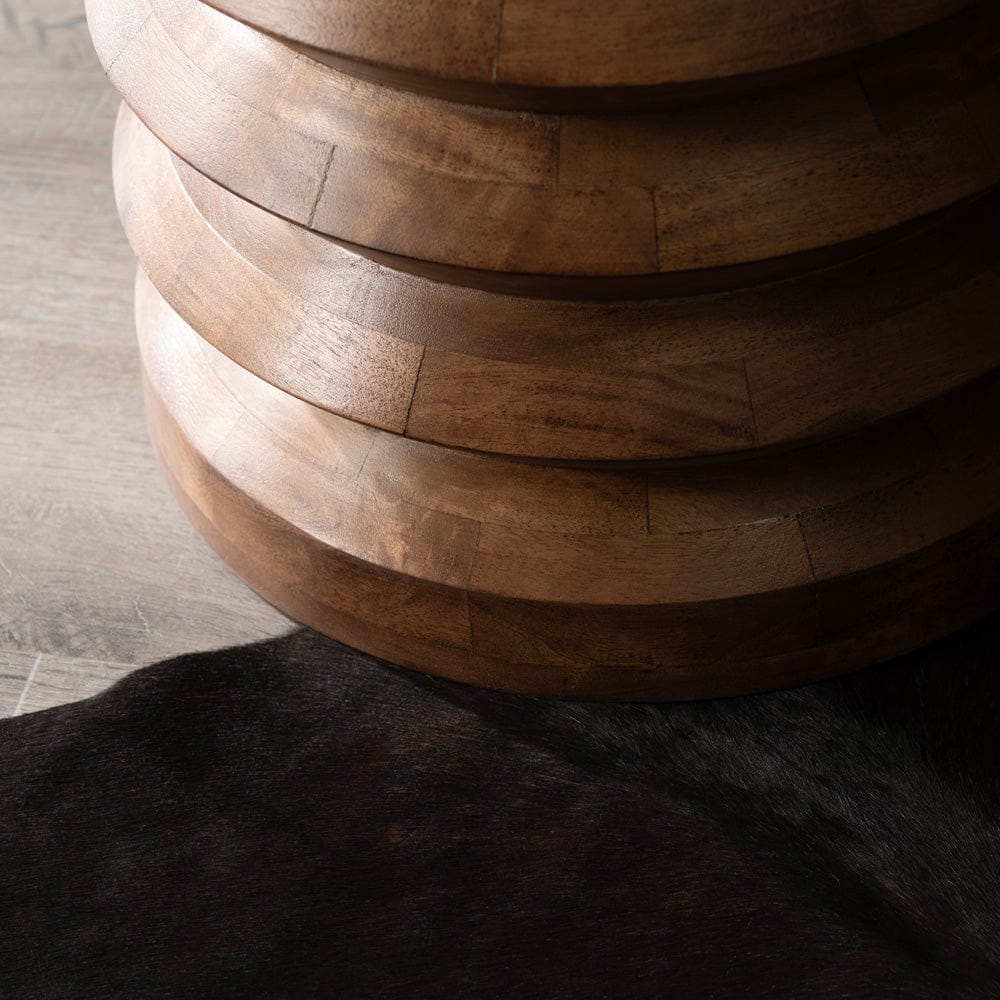 Crestview Collection - Round Brown Solid Wood Accent End Table - CVFNR4829 view 3
