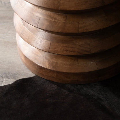 Crestview Collection - Round Brown Solid Wood Accent End Table - CVFNR4829 view 3
