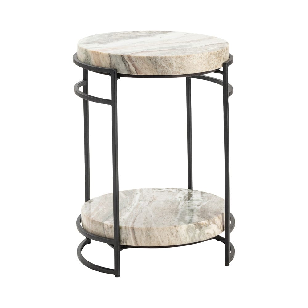 Crestview Collection - Round Cream Marble Accent End Table - CVFNR5071 view 1