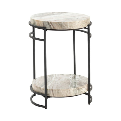 Crestview Collection - Round Cream Marble Accent End Table - CVFNR5071 view 1