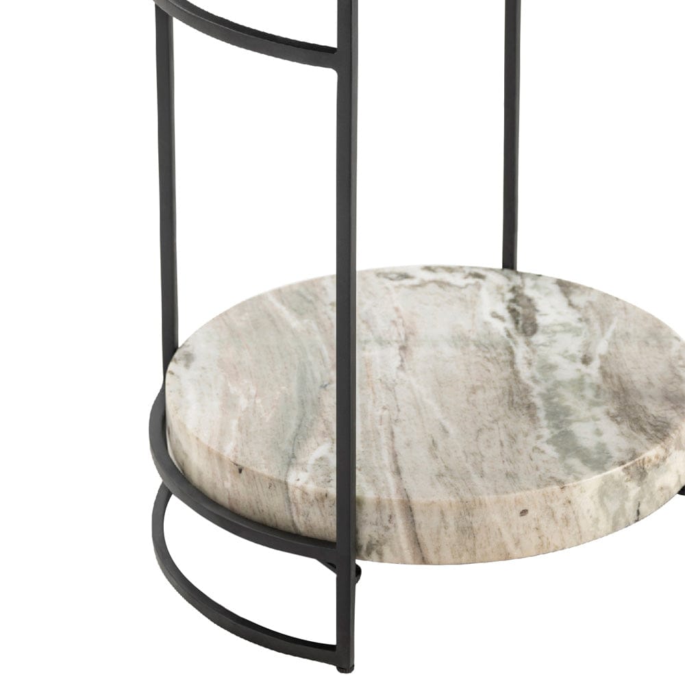 Crestview Collection - Round Cream Marble Accent End Table - CVFNR5071 view 2