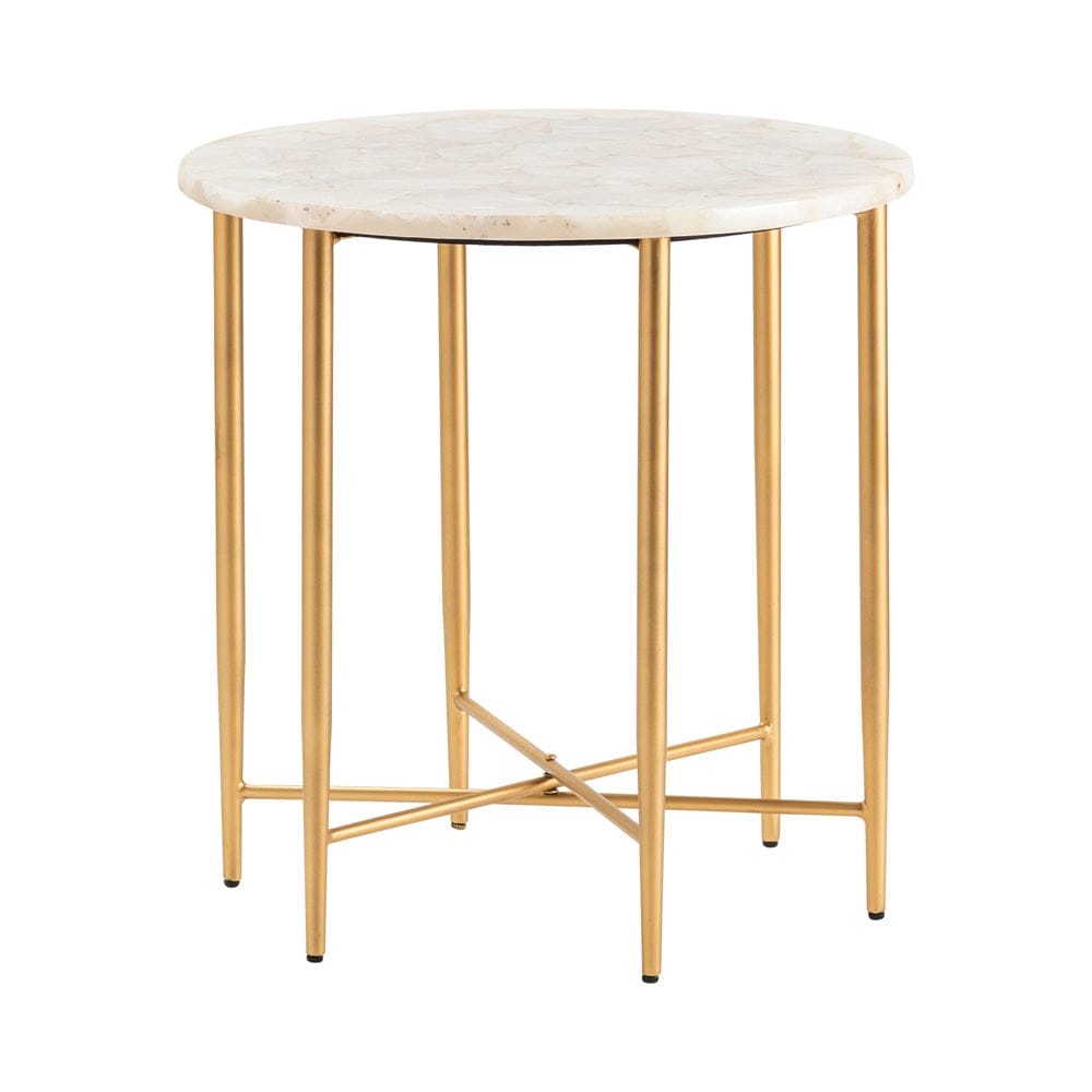 Crestview Collection - Round Gold Marble Accent End Table - CVFNR5080 view 1