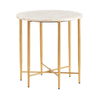 Crestview Collection - Round Gold Marble Accent End Table - CVFNR5080 view 1