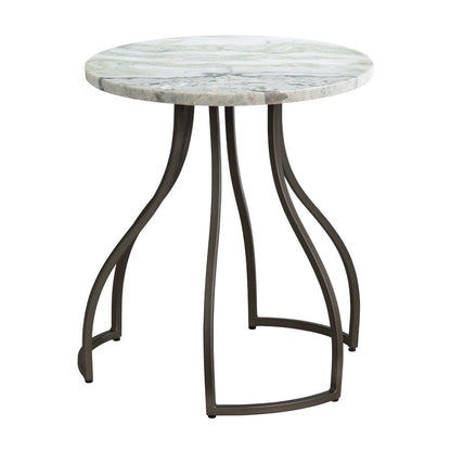Crestview Collection - Round Green Marble Accent End Table - CVFNR4545 view 2