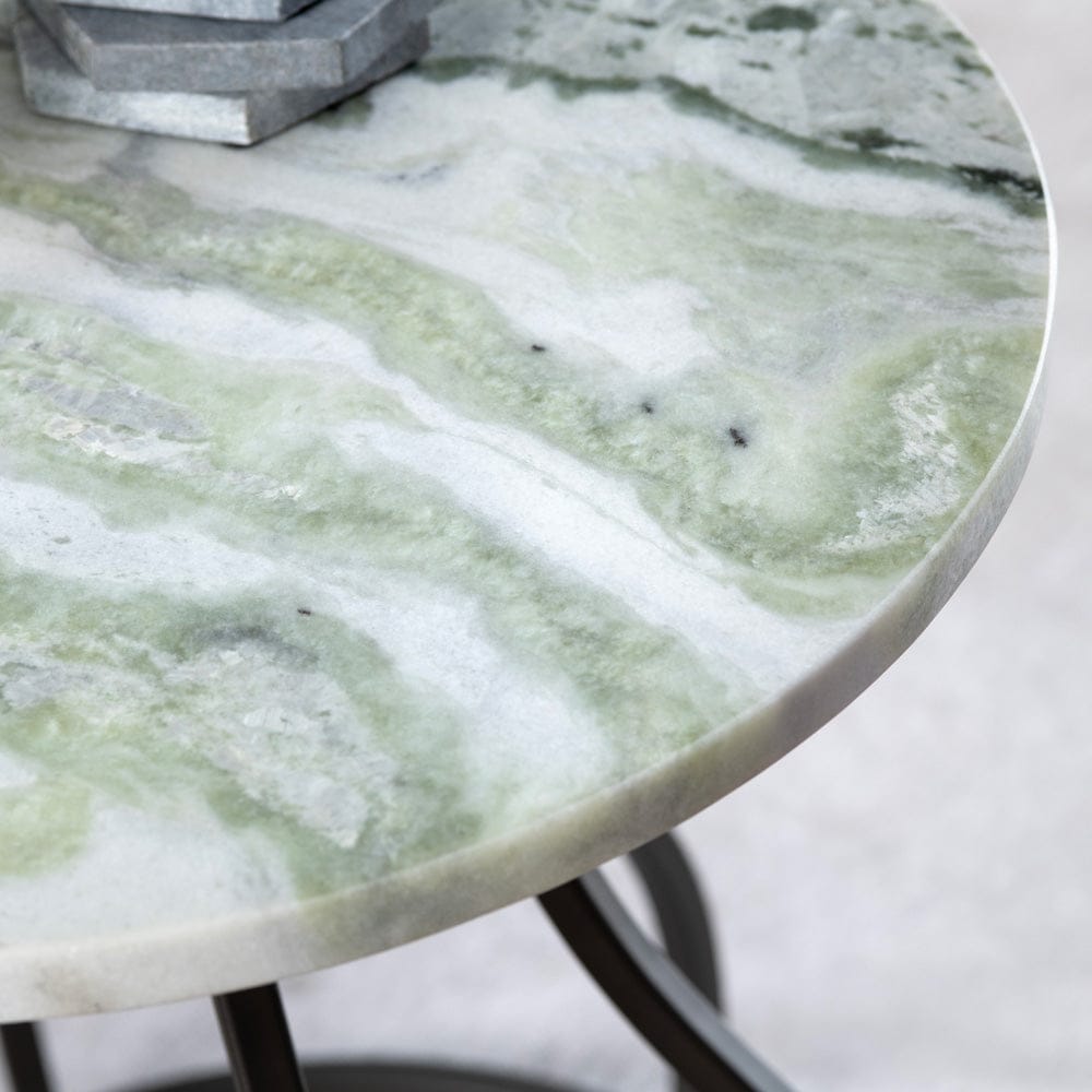 Crestview Collection - Round Green Marble Accent End Table - CVFNR4545 view 3