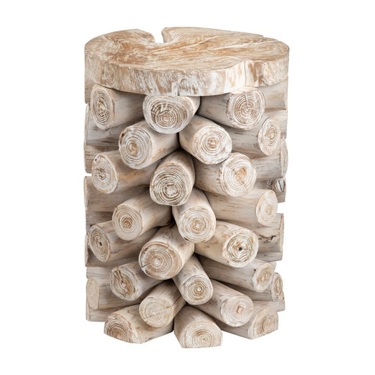 Crestview Collection - Round Tan Solid Wood Accent End Table - CVFDR1015 view 1