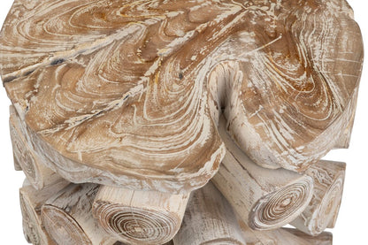 Crestview Collection - Round Tan Solid Wood Accent End Table - CVFDR1015 view 2