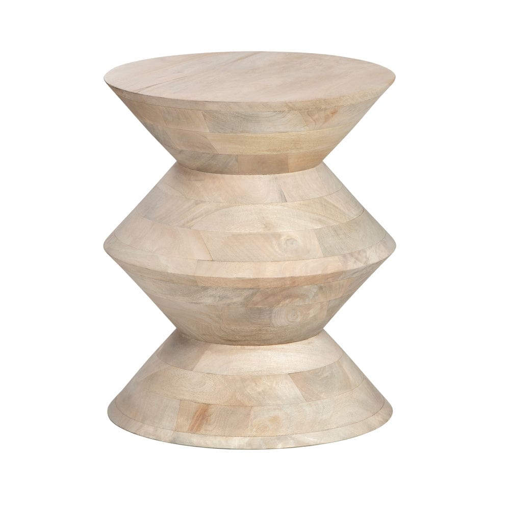 Crestview Collection - Round Tan Solid Wood Accent End Table - CVFNR4828 view 1