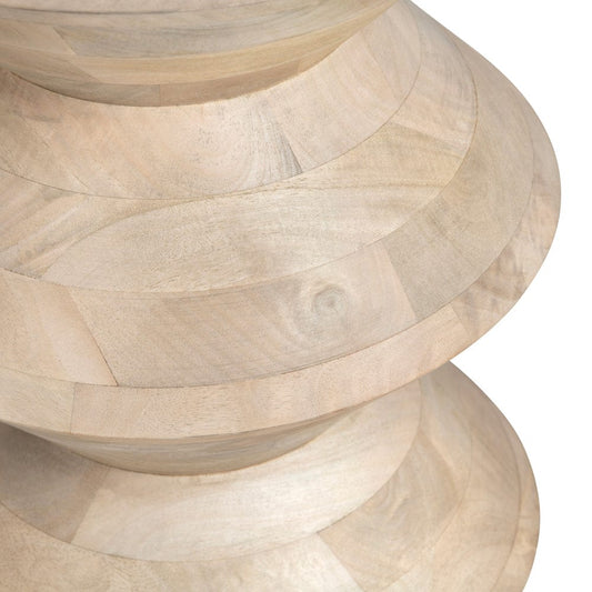 Crestview Collection - Round Tan Solid Wood Accent End Table - CVFNR4828 view 2