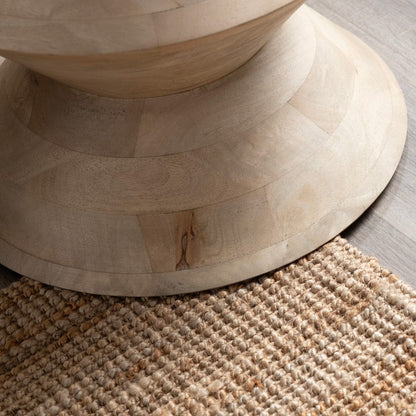 Crestview Collection - Round Tan Solid Wood Accent End Table - CVFNR4828 view 3