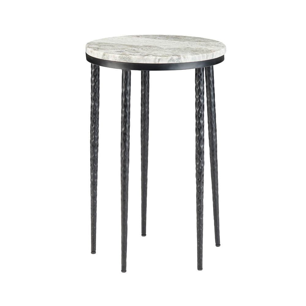 Crestview Collection - Round White Marble Accent End Table - CVFNR5244 view 1