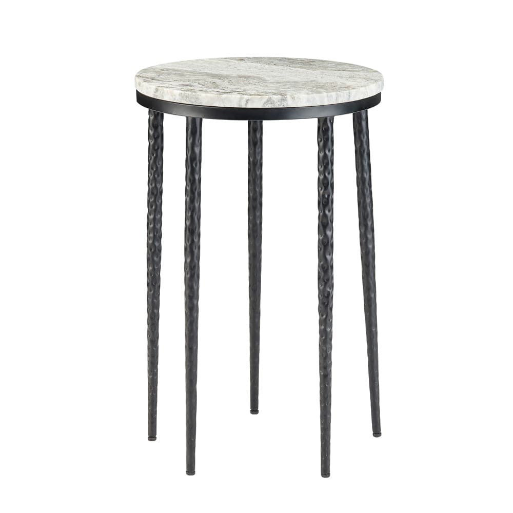 Crestview Collection - Round White Marble Accent End Table - CVFNR5244 view 2
