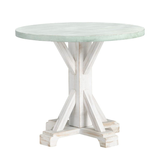 Crestview Collection - Round White Solid Wood Accent End Table - CVFZR6206 view 1