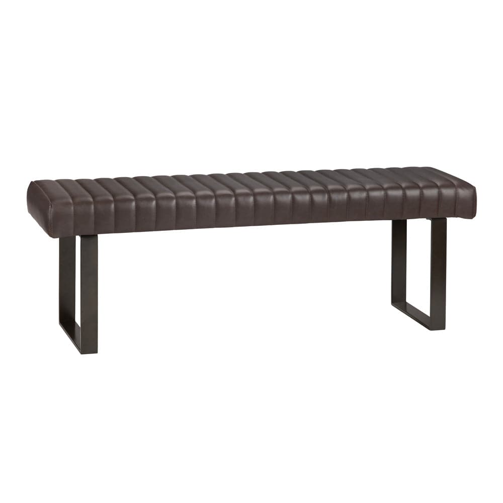 Crestview Collection - Rutledge 52 in. Brown Upholstered Accent Bench with Black Iron Frame - CVFZR5126 view 1