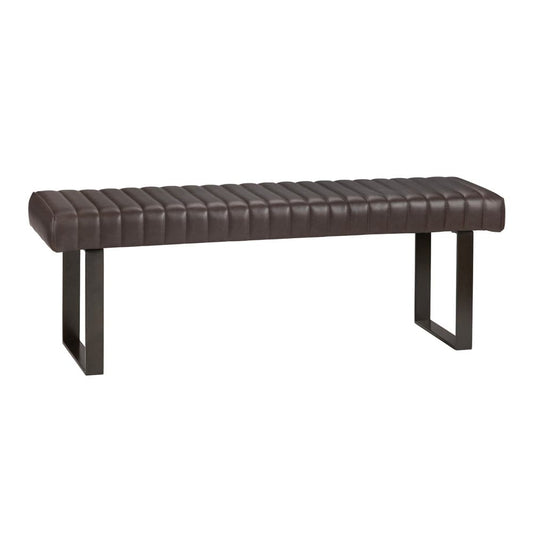 Crestview Collection - Rutledge 52 in. Brown Upholstered Accent Bench with Black Iron Frame - CVFZR5126 view 1