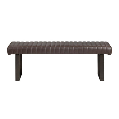 Crestview Collection - Rutledge 52 in. Brown Upholstered Accent Bench with Black Iron Frame - CVFZR5126 view 2