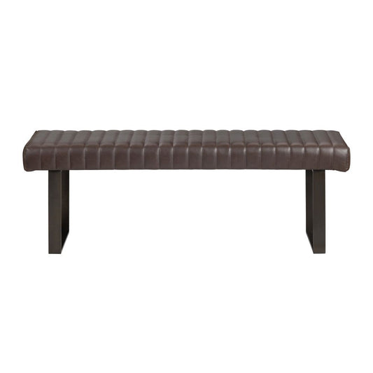Crestview Collection - Rutledge 52 in. Brown Upholstered Accent Bench with Black Iron Frame - CVFZR5126 view 2