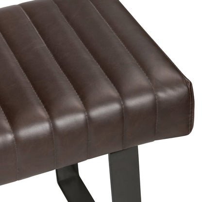 Crestview Collection - Rutledge 52 in. Brown Upholstered Accent Bench with Black Iron Frame - CVFZR5126 view 3