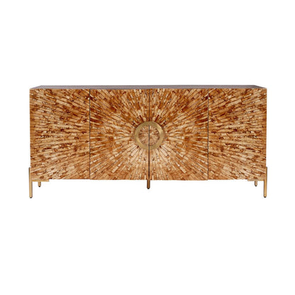 Crestview Collection - Safari 70 in. Brown Solid Wood 4 Door Media Credenza / Sideboard - CVFNR4597 view 2
