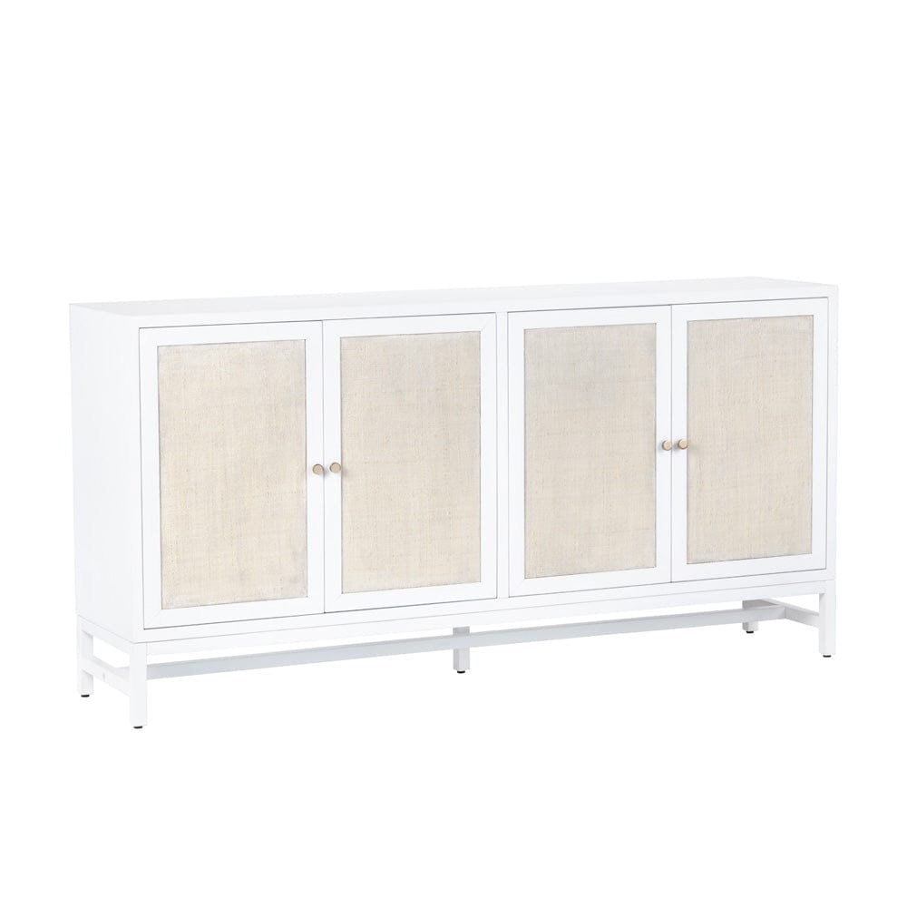 Crestview Collection - Sandy Shores 72 in. White Solid Wood 4 Door Media Credenza / Sideboard - CVFDR1153 view 1