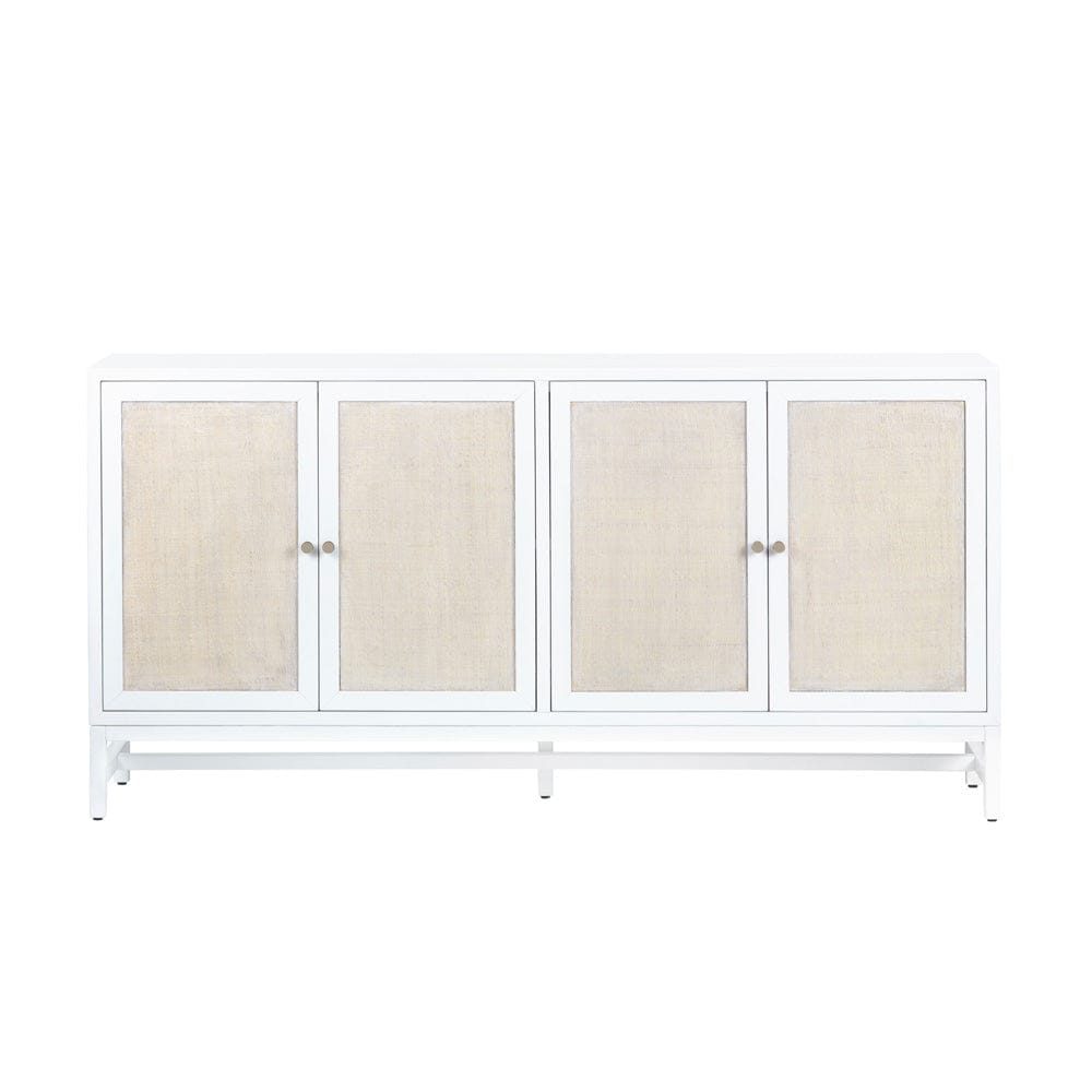 Crestview Collection - Sandy Shores 72 in. White Solid Wood 4 Door Media Credenza / Sideboard - CVFDR1153 view 2