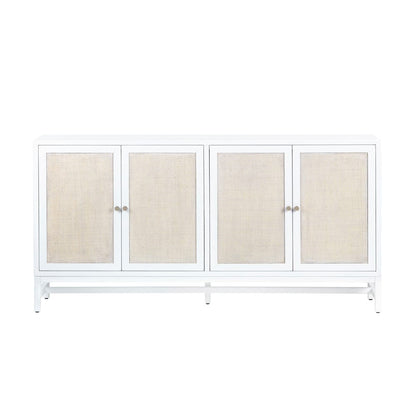 Crestview Collection - Sandy Shores 72 in. White Solid Wood 4 Door Media Credenza / Sideboard - CVFDR1153 view 2