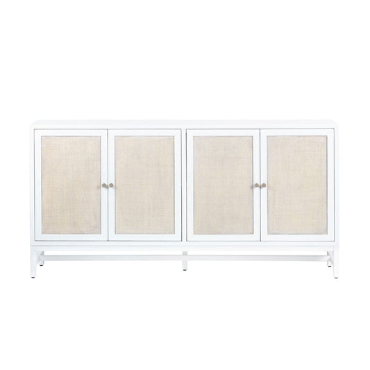 Crestview Collection - Sandy Shores 72 in. White Solid Wood 4 Door Media Credenza / Sideboard - CVFDR1153 view 2