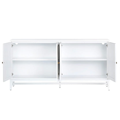 Crestview Collection - Sandy Shores 72 in. White Solid Wood 4 Door Media Credenza / Sideboard - CVFDR1153 view 3