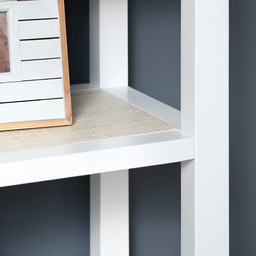 Crestview Collection - Sandy Shores 78.5 in. White Solid Wood 3 Shelf 2 Door Bookcase Accent Cabinet - CVFDR1003 view 5