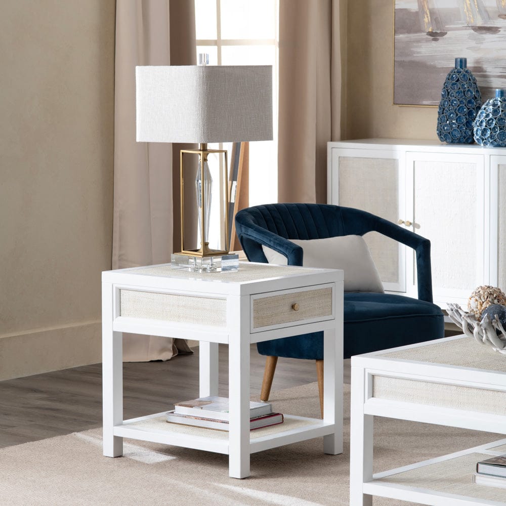 Crestview Collection - Sandy Shores Square White Solid Wood Accent End Table - CVFDR1151 view 6