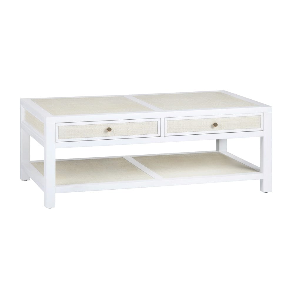 Crestview Collection - Sandy Shores White Solid Wood Rectangle Coffee Table / Cocktail Table - CVFDR1150 view 1