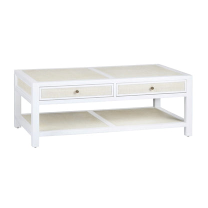 Crestview Collection - Sandy Shores White Solid Wood Rectangle Coffee Table / Cocktail Table - CVFDR1150 view 1