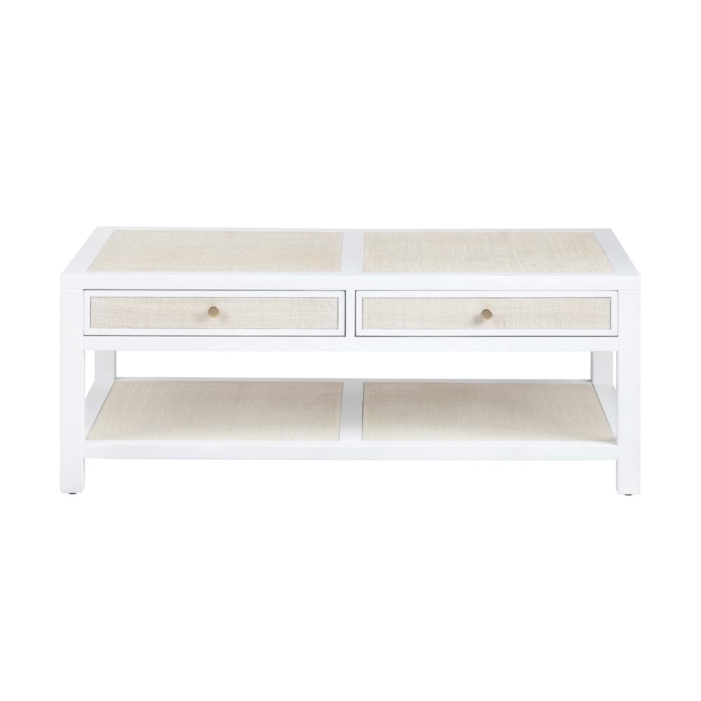 Crestview Collection - Sandy Shores White Solid Wood Rectangle Coffee Table / Cocktail Table - CVFDR1150 view 2