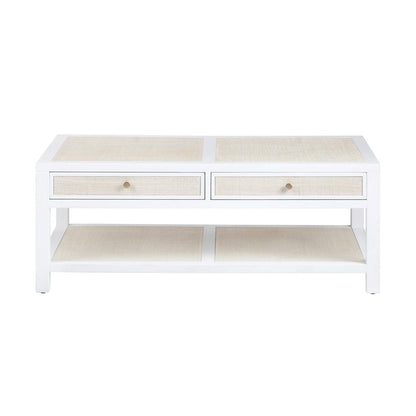 Crestview Collection - Sandy Shores White Solid Wood Rectangle Coffee Table / Cocktail Table - CVFDR1150 view 2
