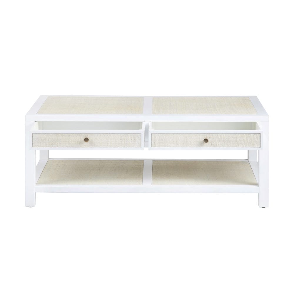 Crestview Collection - Sandy Shores White Solid Wood Rectangle Coffee Table / Cocktail Table - CVFDR1150 view 3
