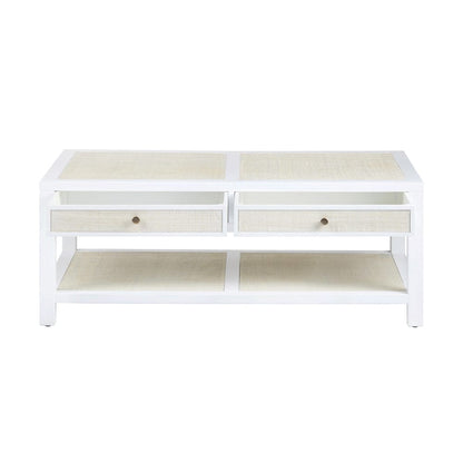 Crestview Collection - Sandy Shores White Solid Wood Rectangle Coffee Table / Cocktail Table - CVFDR1150 view 3